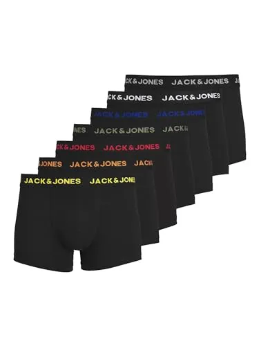 JACK & JONES 7er-Pack Herren Trunks – Bequeme & Atmungsaktive Unterhosen - Herren-Boxershorts aus Jersey Baumwoll-Mix, elastisch und ideal für Alltag und Sport.