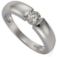 Zeeme Silber Ring 925 mit Zirkonia - Eleganter Damenring aus 925 Sterling Silber, verziert mit funkelndem weißen Zirkonia. Ideal für jeden Anlass und ein schönes Accessoire für Ihr Outfit.