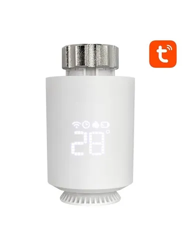 Avatto TRV06 Smartes Heizkörperthermostat, Zigbee - Smart Home Heizkörperthermostat mit App-Steuerung und Sprachassistenten-Kompatibilität. Er bietet Fenstererkennung, Entkalkungsfunktion und Frostschutz für eine effiziente Heizungssteuerung.