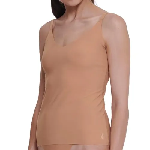 Sloggi ZERO Feel 2.0 Spaghetti Top Beige Large Damen - Funktionsunterwäsche mit nahtlosem Design für höchsten Komfort und einen eleganten Look, ideal für Alltag und besondere Anlässe.