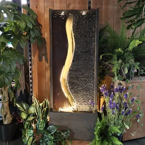 Wacredo Premium Wasserspiel Komplettset Antigua – Moderner Zimmerbrunnen mit Pumpe & LED-Beleuchtung - Elegantes Wasserspiel in Granitsteinoptik für Innen und Außen. Dank Plug&Play-System schnell einsatzbereit. Inklusive Pumpe und stimmungsvoller LED-Beleuchtung für harmonische Atmosphäre.