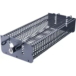 SANTOS Drehspieß-Korb für Grill - eckig und vielseitig - Grillzubehör für Drehspieße (Ø max. 11mm) aus pulverbeschichtetem Stahl, ideal für gleichmäßiges Garen von Fleisch, Fisch, Gemüse & Obst. Perfekt für Grillliebhaber!