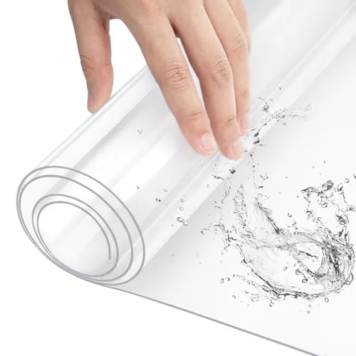 WOLTU Tischfolie 1 mm PVC Glasklar Hochglanz Transparent 100x180cm - Wasserfest & abwaschbar: Die robuste Tischfolie schützt effektiv vor Kratzern und Flecken. Ideal für Ess- und Arbeitstische, einfach zu reinigen und flexibel zuschneidbar. Hochwertiges Material für langanhaltende Nutzung.