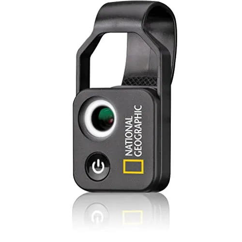 National Geographic 9118500 - Handy-Mikroskop 200x mit CPL-Filter - Mikroskop für Handy mit 200-facher Vergrößerung, ideal für detailreiche Aufnahmen von Naturobjekten. Integrierte LED-Beleuchtung und CPL-Filter für optimale Bilder. Kompakt und einfach zu bedienen!