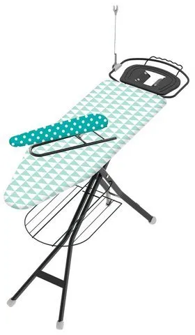 Bügelbrett BISCHOF "Aquario" - Bunt, Höhenverstellbar - Bügelbrett mit großer Bügelfläche (120x40 cm), 6-stufig höhenverstellbar und inklusive praktischem Ärmelbrett. Made in Italy, ideal für komfortables und effizientes Bügeln.