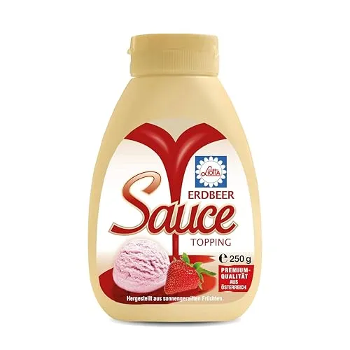 Liotta Erbeere Dessert Sauce 250g - Sirup, Topping, Fruchtsauce - Ideal als Topping für Kaffee, Eis und Desserts
