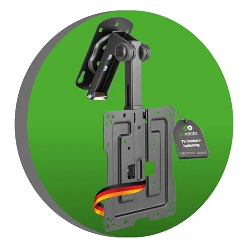 Conecto Deckenhalterung für Fernseher 19-43 Zoll, klappbar & schwenkbar - TV-Halterung für 19-43 Zoll Fernseher, höhenverstellbar und robust bis 20 kg, ideal für platzsparende Installationen in Wohnzimmer, Büros oder Küchen.