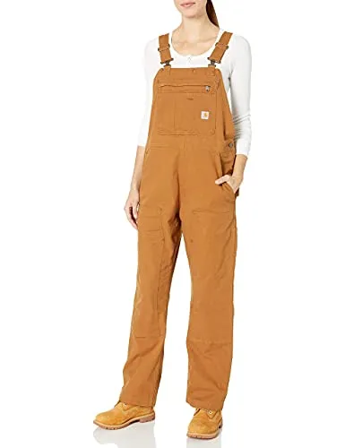 Carhartt Latzhose Crawford Bib 102438 - Braune Baumwoll-Latzhose - Latzhosen aus robustem Baumwollmaterial, Größe XS, perfekt für Arbeit und Freizeit, bietet Komfort und Langlebigkeit.
