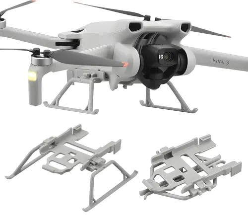 Craznick Mini 3/3 Pro Landefüße Erweiterte Fahrwerk Landegestell Faltbares Landing Gear Schnellverschluss-Verlängerungs Bein für DJI Mini 3 Series Drohnenzubehör