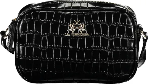 LA MARTINA Damenhandtasche Schwarz SF20567 - Einheitsgröße - Elegante schwarze Umhängetasche für Damen mit verstellbarem Tragegurt. Praktische Innentaschen und sicherer Reißverschluss sorgen für optimale Organisation. Stilvolle Kontrastdetails setzen besondere Akzente und unterstreichen Ihr modisches Auftreten.
