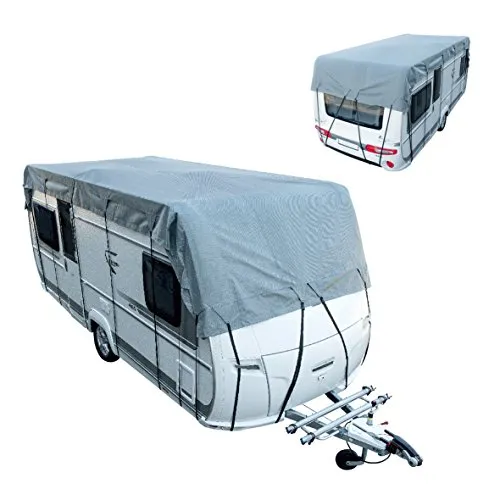 ProPlus 610272 Dachschutzplane für Wohnwagen und Reisemobil - Universelle Wohnmobilabdeckung, ideal für Winterlagerung. Atmungsaktiv und strapazierfähig, schützt Ihr Fahrzeug zuverlässig mit weicher, nicht kratzender Rückseite.
