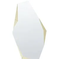 Beliani Wandspiegel ARGUEL Gold – Moderner Design Spiegel - Asymmetrischer Wandspiegel in Gold, ideal für kreative Raumgestaltungen. Mit scharfen Kanten und poliertem Finish setzt er stilvolle Akzente und lässt sich dank Haken einfach aufhängen.