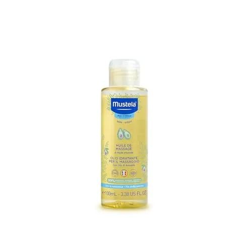 Mustela Babyöl mit Avocado, Granatapfel & Sonnenblume – Feuchtigkeitspflege für Babys, Kinder & Familie – 99 % natürliche Inhaltsstoffe, macht die Haut weich (100 ml)