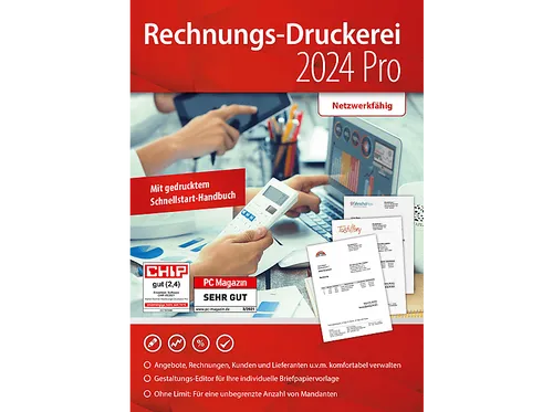 Markt+Technik Rechnungsdruckerei PRO - Software-Downloads für Handwerker und Kleinunternehmer, inklusive E-Rechnung ab 1.1.2025 durch kostenloses Update und ohne monatliche Kosten!