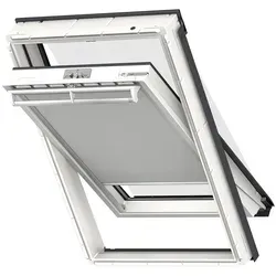 VELUX Vorteils-Set Hitzeschutz Plus DOP Manuell Uni Weiss/Schwarz 1025, M04, Alu-Schiene und Haltekrallen,GGU,Manuell,VELUX