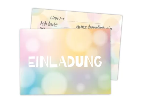 LIMONIA Einladungskarten zum Geburtstag Einladungen Karten Pastell Farbverlauf Erwachsene, Einladungskarten Luftballons Pastell Einladung