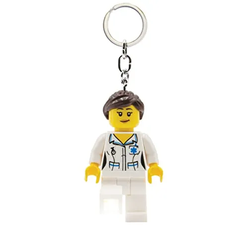 LEGO Iconic Krankenschwester Schlüsselanhänger Taschenlampe - 76 mm große Figur (KE186) - inklusive 2 CR2025 Batterien