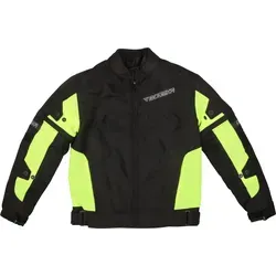 Modeka X-Vent Kinder Motorrad Textiljacke, schwarz-gelb, Größe M 164 - Robuste Motorradjacke für Kinder aus 600 D Polyester mit Sicherheitszertifizierung und hochwertigen Protektoren für optimalen Schutz beim Fahren.
