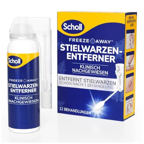 Scholl Warzen-Behandlungsstift Freeze Away - Gesundheits-Stifte zur effektiven Entfernung von Stielwarzen in nur 1 Behandlung mit Kryotherapie-Gefriertechnik, klinisch nachgewiesen und einfach anzuwenden.