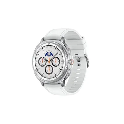 Samsung Galaxy Watch8 Classic 46 mm - Smartwatch in Weiß mit IP68-Wasserschutz - Smartwatch mit Super AMOLED Display, Dual-GPS und 5 ATM Wasserdichtigkeit, ideal für Sport und Alltag.