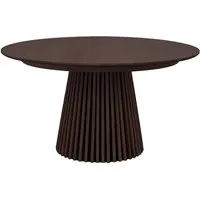 ebuy24 Esstisch Osaka Ø140cm - Eleganz trifft modernes Design - Esstisch in geräuchertem Finish, ideal für stilvolle Esszimmer. Runde Tischplatte und vertikale Holzbeine sorgen für eine harmonische Verbindung von Eleganz und Funktionalität.