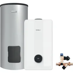 Bosch Hybridsystem CSH5800iG 15 P 23 mit Wärmepumpenspeicher - Effizientes Hybrid-Heizsystem für Einfamilienhäuser: Kombiniert Gas-Brennwertgerät und Luft/Wasser-Wärmepumpe für optimale Wärmeversorgung und Energieeinsparung.