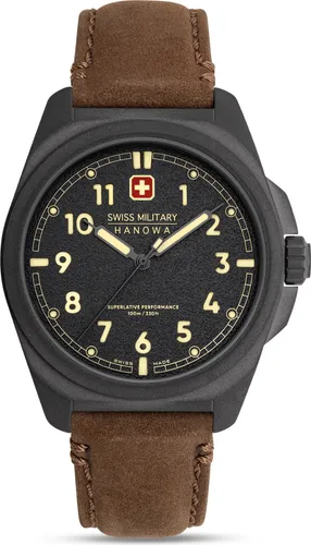 Swiss Military Hanowa SMWGA0003940 Fieldmaster Herrenuhr - Armbanduhr für Herren mit hochwertigem Swiss Ronda Quarzwerk, Saphirglas und 10 Bar Wasserschutz, ideal für den Alltag und Outdoor-Aktivitäten.