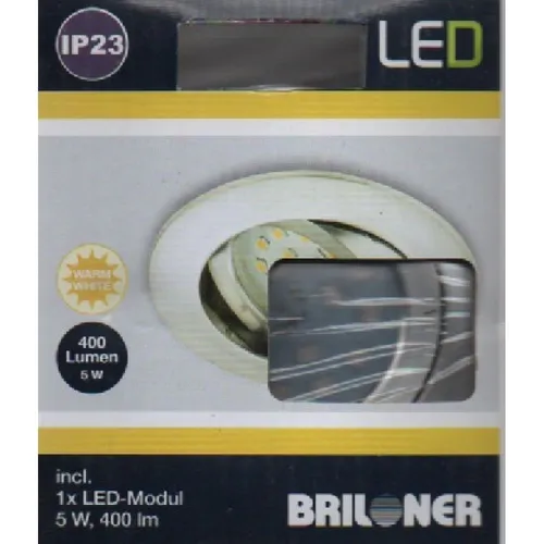 Briloner LED Einbauleuchte 400Lm 5,0W Warmweiß Ø 8,2 CM, ALU rund