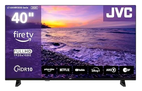 JVC 40 Zoll Fire TV Full HD Smart TV LT-40VRF3555 - Smart TV mit Alexa Sprachsteuerung und Triple Tuner für grenzenlose Unterhaltung, kristallklare Full HD Bilder dank HDR und vielseitige Anschlussmöglichkeiten für alle Geräte.