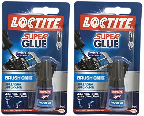 Loctite Super Glue Sekundenkleber, mit Pinsel, 5 g, 2 Stück