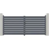 Casanoov Doppelflügeltor Vogel 400x180cm Grau aus Aluminium - Elegantes Doppelflügeltor aus Aluminium, ideal für windanfällige Bereiche. Korrosionsbeständig, inklusive Montageset. Perfekte Kombination aus Stil und Sicherheit für Ihren Außenbereich.