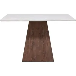 Venture Home Esstisch Cael Hellgrau - Quadratisch und Modern - Der Esstisch Cael in 120 × 120 cm vereint elegantes Design mit Funktionalität. Die hochwertige Tischplatte in Steinoptik sorgt für ein stilvolles Ambiente, während das stabile Mokka-Untergestell für einen warmen Kontrast sorgt.