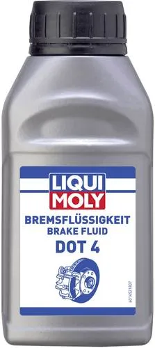 Liqui Moly DOT 4 Bremsflüssigkeit 250ml - Hochwertige synthetische Bremsflüssigkeit für Kfz, schützt vor Korrosion und verlängert die Lebensdauer von Brems- und Kupplungssystemen. Hoher Nass- und Trockensiedepunkt für sicheres Bremsen.