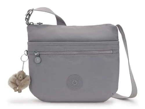 KIPLING ARTO Mittelgroße Umhängetasche in Inviting Grey - Stylische Umhängetasche mit verstellbarem Schulterriemen, ideal für den Alltag. Mit mehreren praktischen Fächern, inklusive Reißverschluss- und Handytasche.