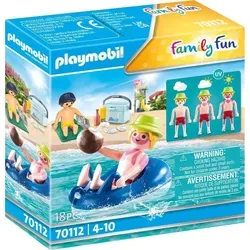 Badegast mit Schwimmreifen - UV-empfindliche Figur, färbt sich rot und schwimmt im Wasser