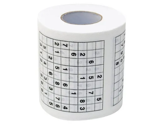 Sudoku Toilettenpapier - Hygieneartikel mit Rätselspaß – mehrlagiges Klopapier, bedruckt mit einzigartigen Sudoku-Rätseln, ideal für entspannte Momente auf der Toilette und ein witziges Geschenk!