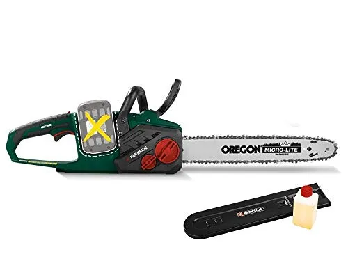 Parkside Akku-Kettensäge PKSA 40-Li A2 Brushless - Kettensäge ohne Akku und Ladegerät, leistungsstarker Brushless-Motor für effizientes und präzises Schneiden im Garten.