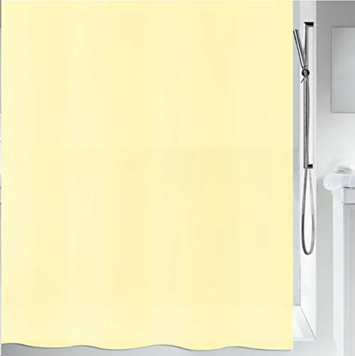 Spirella Anti-Schimmel Duschvorhang Bio Anti-Bakteriell, waschbar, wasserdicht PEVA 180x200cm Gelb, Citronier