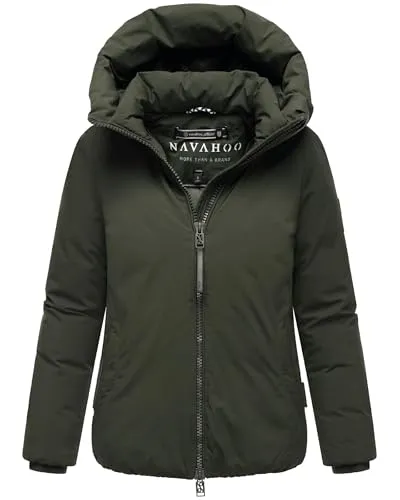 NAVAHOO Damen Winterjacke "Blütenlicht 14", 4XL, Olivgrün - Funktionsjacke mit hohem Kragen, wasserabweisend und wärmend – ideal für kalte Wintertage, perfekt für Alltag und Outdoor-Aktivitäten.