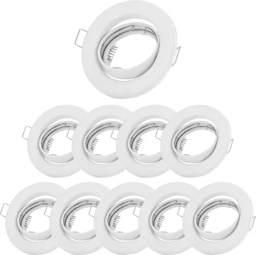 Einbaustrahler 10er Pack schwenkbar rund weiß matt - Strahler für dekorative Beleuchtung, schwenkbar und leicht austauschbare GU10 Leuchtmittel, ideal für Wohnzimmer, Schlafzimmer oder Flur.