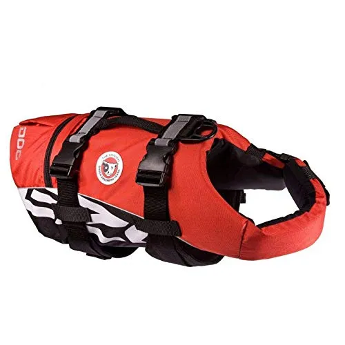 EzyDog DFD Schwimmweste für Hunde - Größe XS, Rot - Rettungsweste für Hunde in Größe XS, ideal für Sicherheit beim Wassersport. Mit Reflektoren für gute Sichtbarkeit und einfachem An- und Ausziehen dank Clips. Bequemer Sitz und optimale Unterstützung für Hunde.