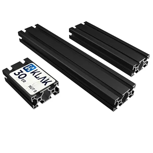 KLAK 30/60 - Aluprofil 30x60mm Nut 8 Aluminium Systemprofil Typ I schwarz 300mm
