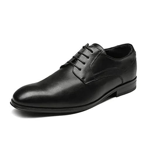 Herren Anzugschuhe Schwarz, Größe 47 - Business Derby Oxford - Businessschuhe mit verschleißfester TPR-Laufsohle und komfortabler Latex-Innensohle für ganztägigen Tragekomfort. Ideal für formelle Anlässe und den modernen Gentleman.
