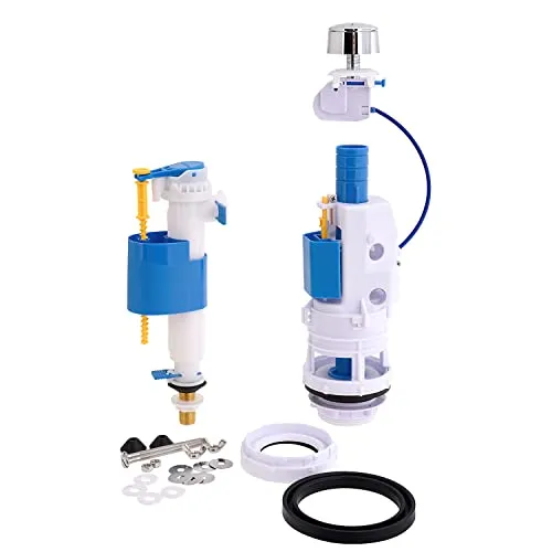 Kompletter Spülkastenmechanismus mit Heberglocke - Vollständiger Spülkastenmechanismus für effizientes Entladen. Kompakt und inklusive Befestigungsmechanismus, ideal für schnelle Installationen.