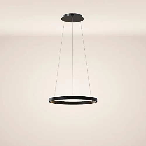 s.luce Pendelleuchte LED Ring – Runde Pendelleuchte in Schwarz - Lampen – Stilvolle Pendelleuchte mit warmweißem Licht, ideal für kreative Raumgestaltungen und individuelles Ambiente.