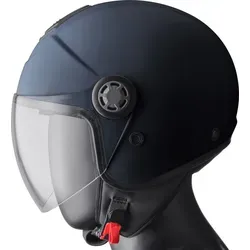 GMS-Moto Gelato Brombeer Jethelm - Dunkelblau - M - Motorradhelm aus robustem Polycarbonat mit integrierter Sonnenblende und kratzfestem Visier, ideal für sicheres Fahren bei jedem Wetter.