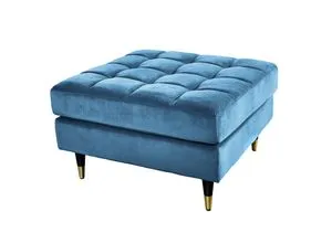 riess-ambiente Hocker COZY VELVET - 80cm petrol blau - Sofas - Stylischer Samt-Hocker mit hochwertiger Federkernpolsterung für höchsten Sitzkomfort und eleganten Metallfüßen.