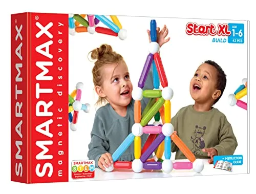 Smartmax Bauset Start XL - Farbenfrohes Konstruktionsspielzeug für kreative Baumeister - Das 42-teilige Smartmax Bauset fördert Kreativität und Motorik von Kindern ab 1 Jahr. Die großen, bunten Teile sind sicher und langlebig, ideal für fantasievolles Bauen und Spielen.