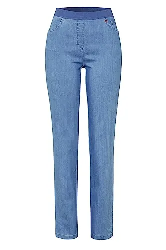 Relaxed by Toni Damen Schlupfhose »My Darling« mit breitem Jersey-Bund - Jeans mit breitem Gummibund in Rippenstruktur, hoher Leibhöhe und elastischem, weichem Power Stretch für optimalen Tragekomfort.