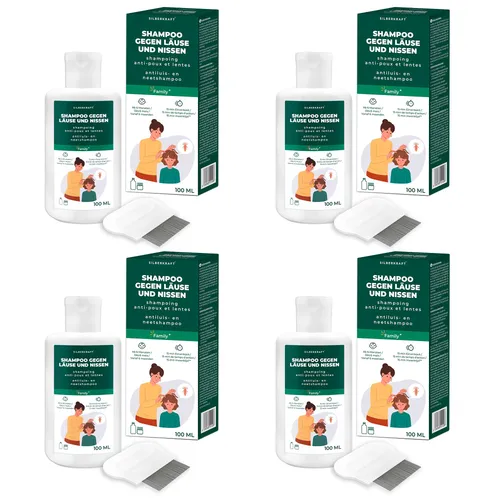 SILBERKRAFT Läuseshampoo - Effektives 2-Phasen Shampoo zur schnellen Bekämpfung von Läusen und Nissen. Ideal für Kinder und Erwachsene, sanft zur Kopfhaut und mit Nissenkamm für optimale Anwendung. Nur 15 Minuten Einwirkzeit!